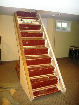 Before - Builder Grade Stair Case